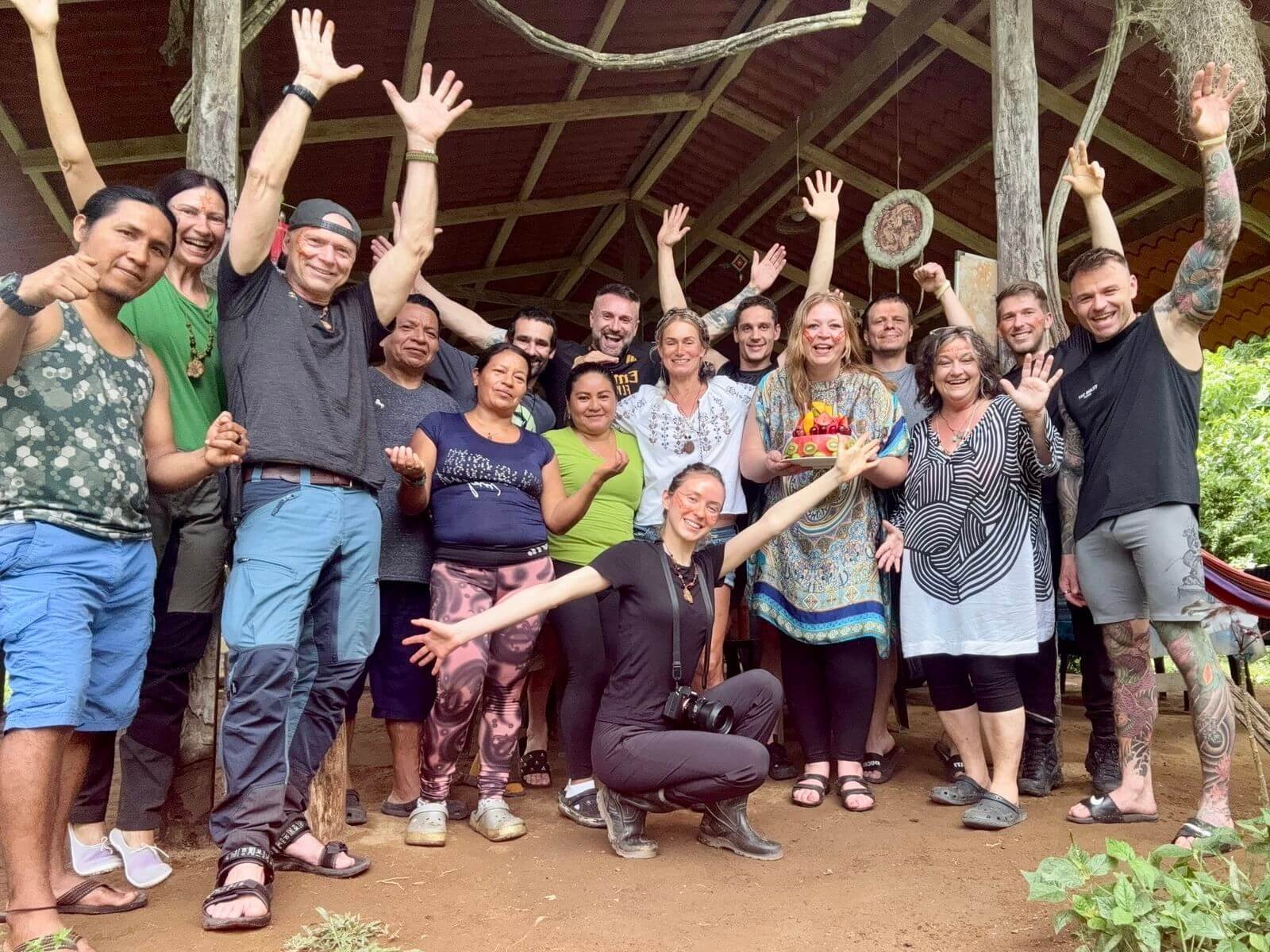 Příprava ayahuascy během pobytu